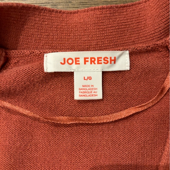 Joe Fresh Orange cardigan, women’s size large - Picture 2 of 4
